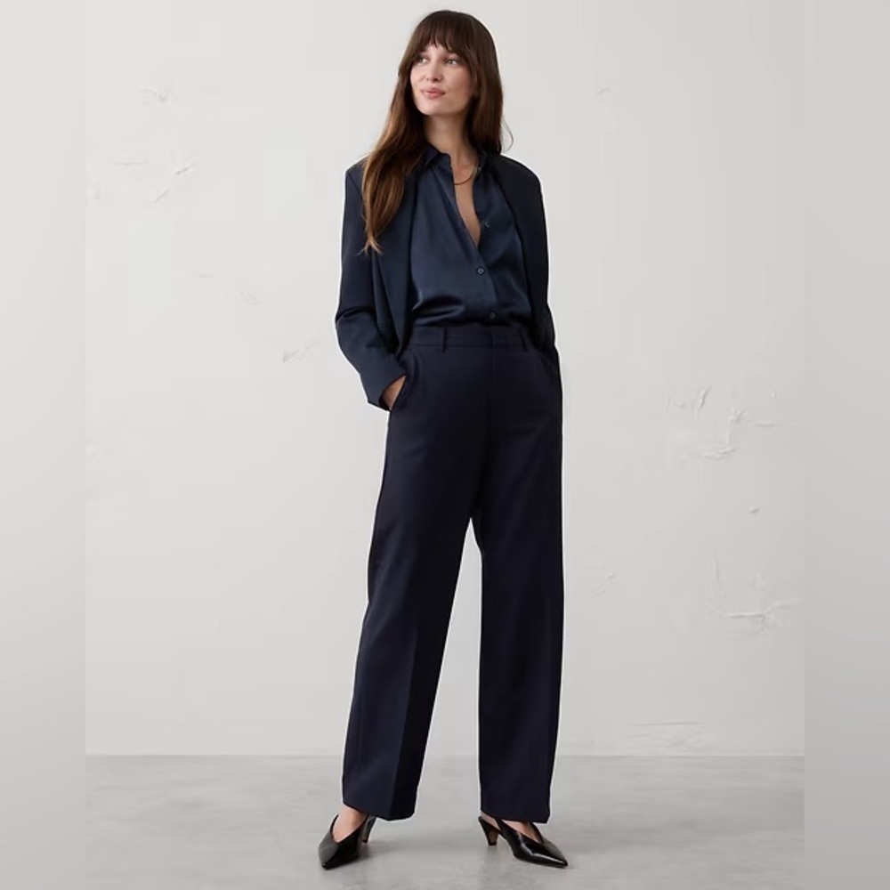 NWT! Banana Republic Preppy Navy Straight High-Rise Sculpted Trouser - Multiple